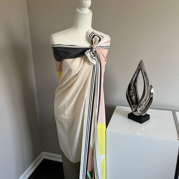 NWT H&M Oversized geometric multicolor scarf - Picture 3 of 9